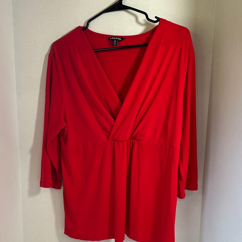George red faux wrap top size large 12-14